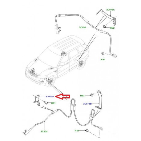 Land rover support capteur abs avant  gauche Range (LR033463)