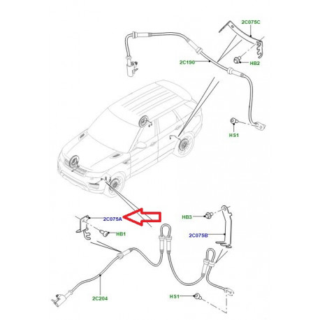 Land rover support capteur abs droit Range (LR033465)