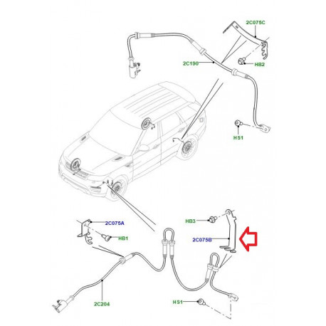 Land rover support  capteur abs avant droit (LR033459)