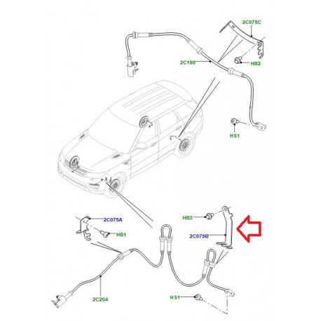 Land rover support  capteur abs avant gauche (LR033458)