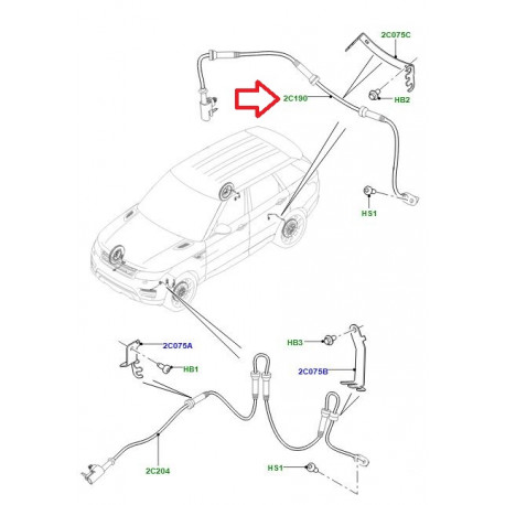 Land rover Capteur abs arriere RANGE (LR081609)