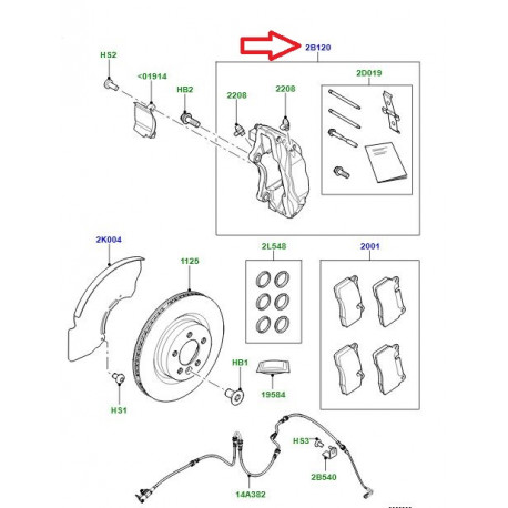 Land rover Etrier avant droit BREMBO (LR138722)