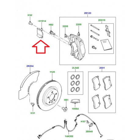 Land rover Guide refroidissement etrier avant (LR039165)