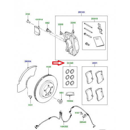 Land rover Kit joint cache poussiere etrier avant (LR016685)