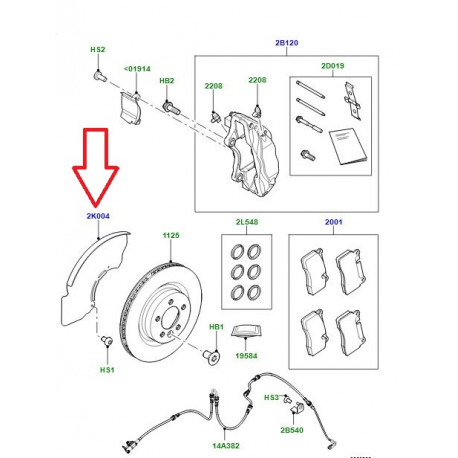 Land rover Tole de protection disque avant gauche (LR099009)