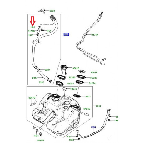 Land rover agrafe tuyau flexible Discovery 3, Range L322, Sport (WYC000080)