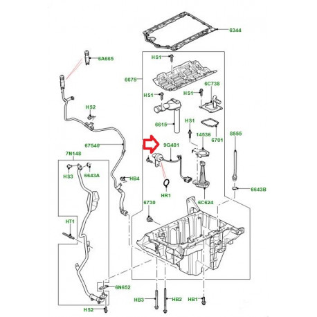 Land rover Faisceau capteur niveau huile moteur (LR136706LR)