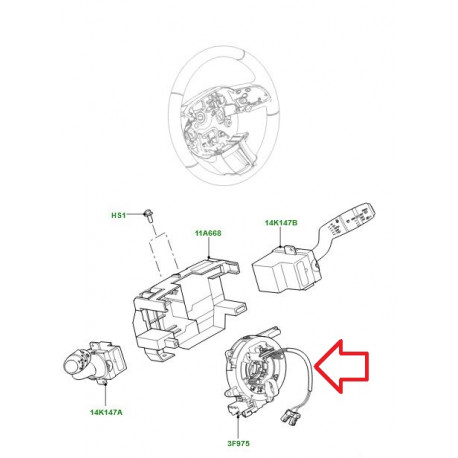 Land rover capteur-rotation du volant (LR084445)