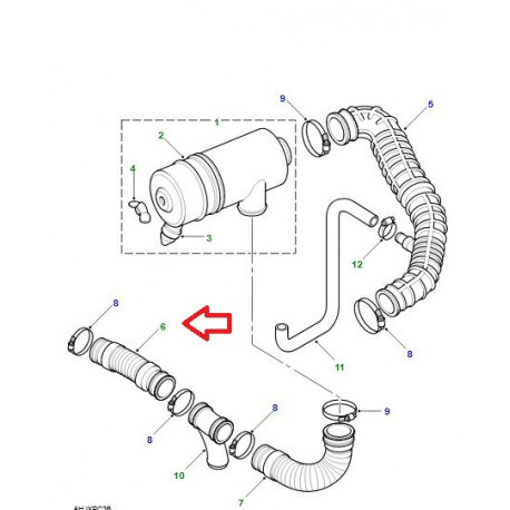 Land rover tuyau flexible-admission d'air (ESR3028)
