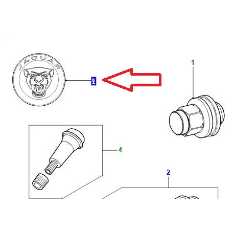 Jaguar badge de roue (C2D49639)