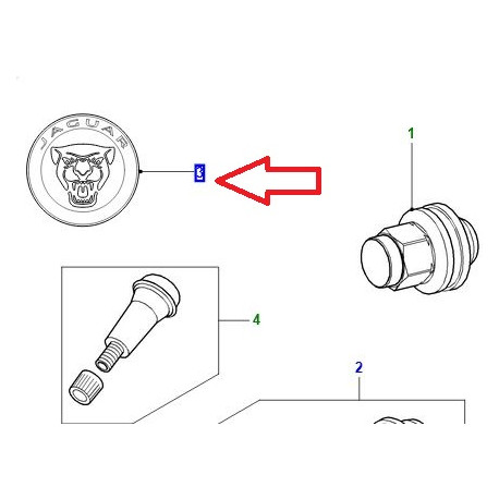 Jaguar Enjoliveur central de roue (J9C8223)