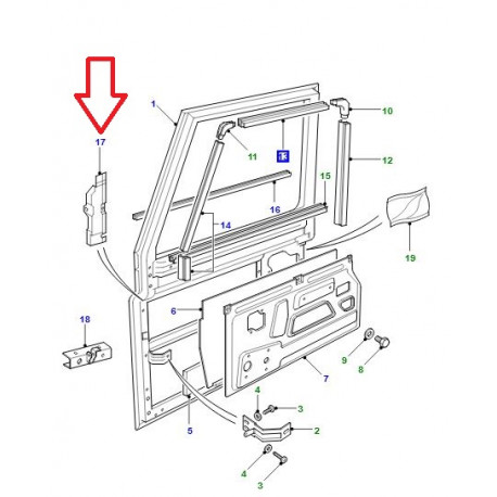 Land rover deflecteur porte avant gauche DEFENDER 90 (MXC7571)