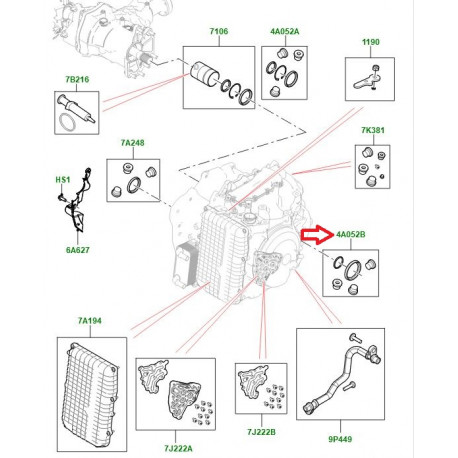 Land rover bague etancheite arbre de sortie Evoque (LR049886)