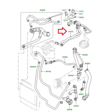 Land rover durite de chauffage Range L322,  Sport (LR006147)