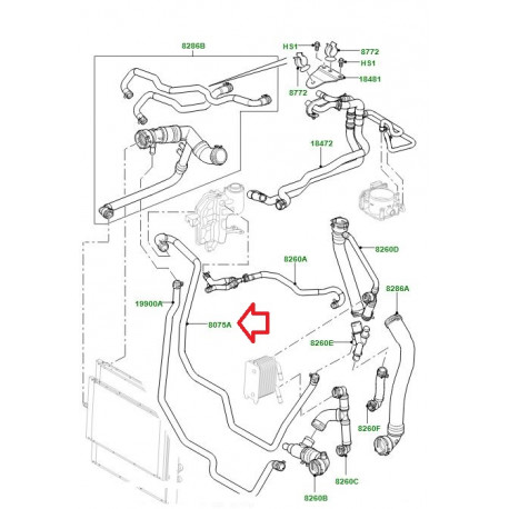 Land rover flexible reservoir a radiateur Range L322 et SPORT (PCH501870)