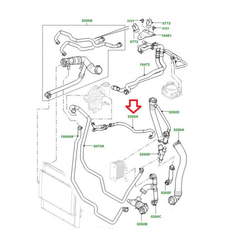 Land rover durite de radiateur Range L322 (PCH502331)