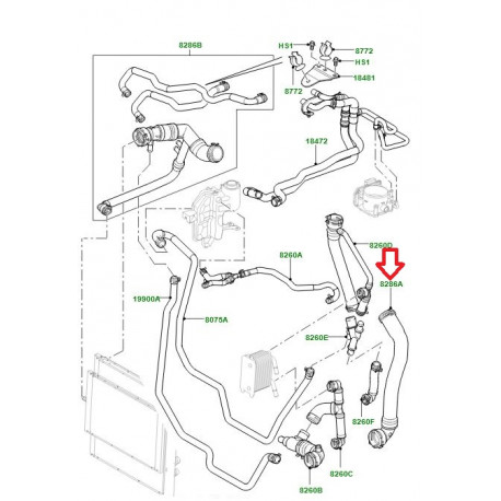 Land rover durite de radiateur Range L322 (PCH501730)