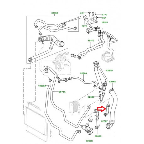 Land rover durite de radiateur Range L322 (PCH501880)