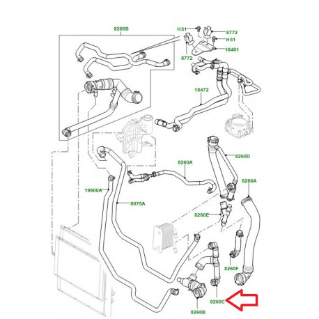 Land rover durite de radiateur Range L322 (PCH501320)