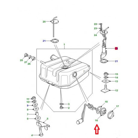Land rover jauge carburant dans reservoir Defender 110,  130 (AMR1495)