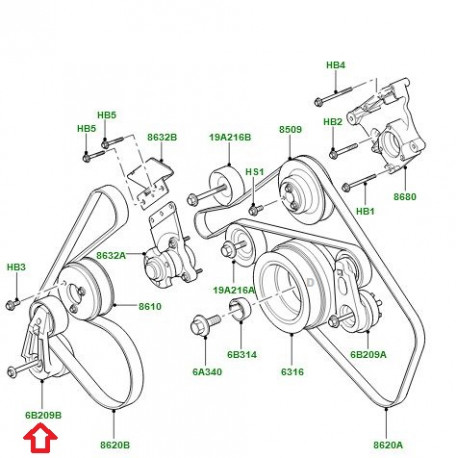 Land rover Tendeur courroie accessoires (LHP500110)