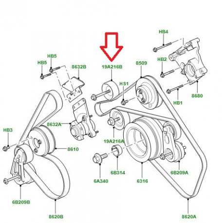 Land rover poulie accessoire (PQR500140)