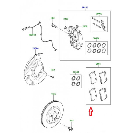 Land rover Plaquette de frein avant Range l322 (SFP500070 )