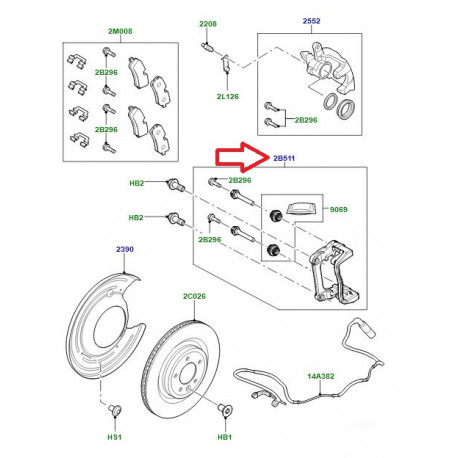 Land rover support etrier arriere droit Range Sport (LR050777)