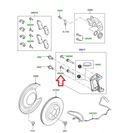 Land rover Axe guidage etrier de frein (LR031319)