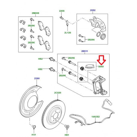 Land rover Kit soufflet axe etrier de frein (LR015525)