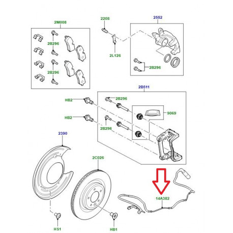 Land rover Temoin usure frein arriere  Range L405,  Sport (LR033295)