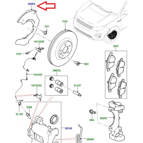 Land rover Tole protection disque avant gauche (LR118814LR)