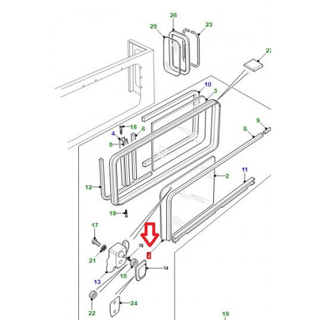 Land rover caoutchouc-vitre coulissante (CZL000030)