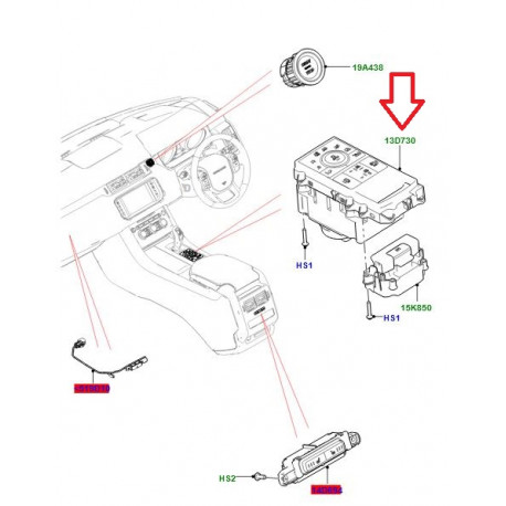 Land rover contacteur-commande mode descente (LR086442)