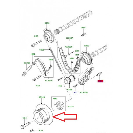 Land rover Poulie damper- (LHG000090)