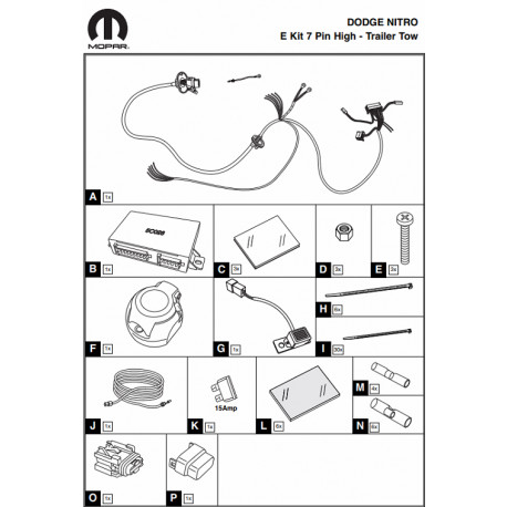 Mopar cables assemble Dodge Nitro (82211110AB)