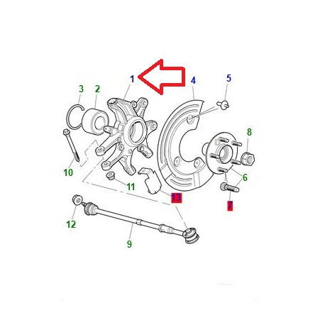 Jaguar support de moyeu arrière droite S-Type,  XJ6 X350,  X358 et XJ8 X308 (C2C33603)