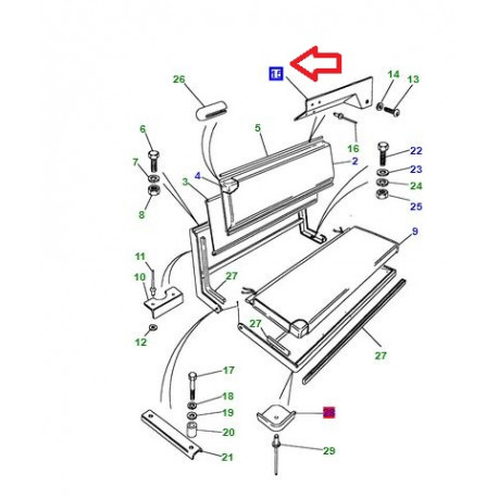 Land rover support droit banquette arriere (MWC6924)