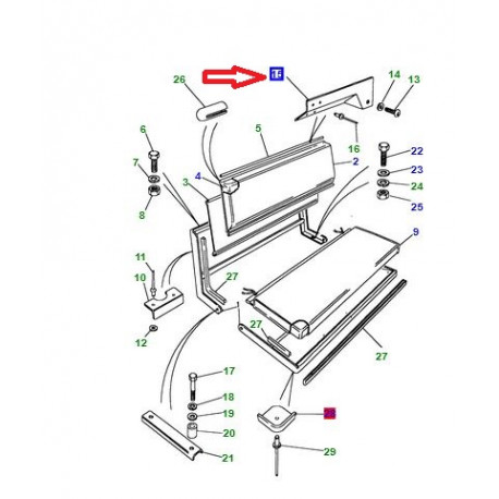 Land rover support gauche banquette arriere DEFENDER (MWC6925)