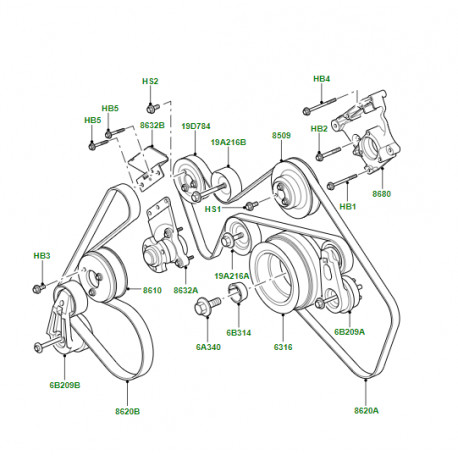 Land rover poulie-vilebrequin (LR002446)