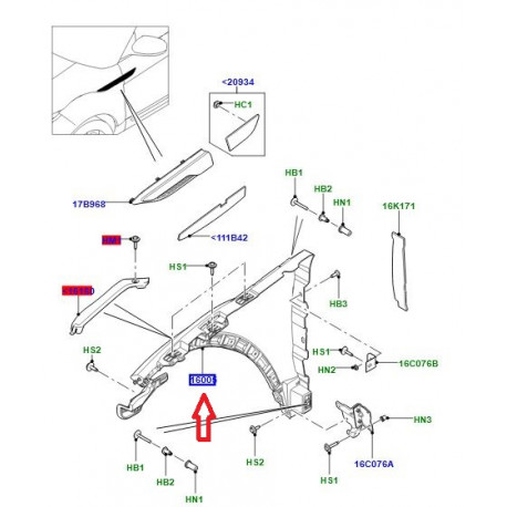 Britpart Aile avant droite (LR066922B)