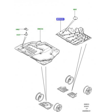 Land rover protection arriere droit Evoque (LR104390)