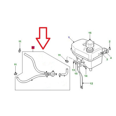 Land rover durite vidange reservoir expansion Defender 90, 110, 130 (PCH117840)