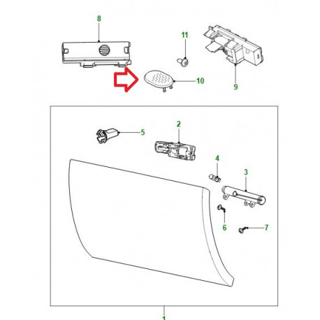 Jaguar Plexi lumiere boite a gant (LJA5385AB)