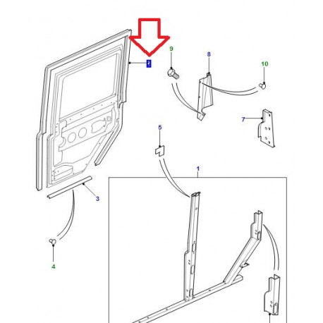 Land rover caoutchouc etancheite ext.-baie porte Defender 110,  130 (LR077684)