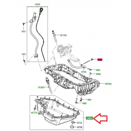 Land rover carter huile moteur (LR115654)