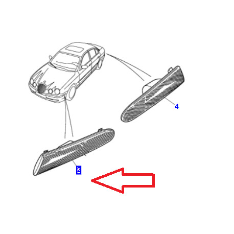 Jaguar catadiotre lateral avant gauche (XR847586)