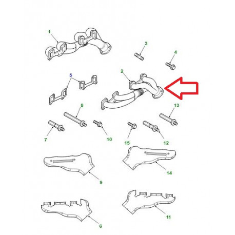 Land rover collecteur echappement gauche (LKC102480)