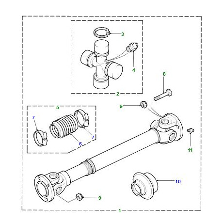 Land rover arbre de transmission Defender , Discovery 1, Range Classic (TVB100610)