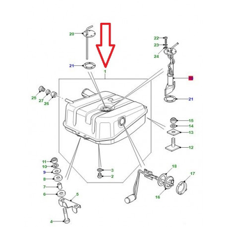 Land rover reservoir a combustible Defender 110, 130, Range Classic (WFE000190)
